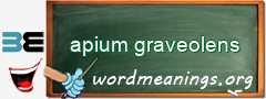 WordMeaning blackboard for apium graveolens